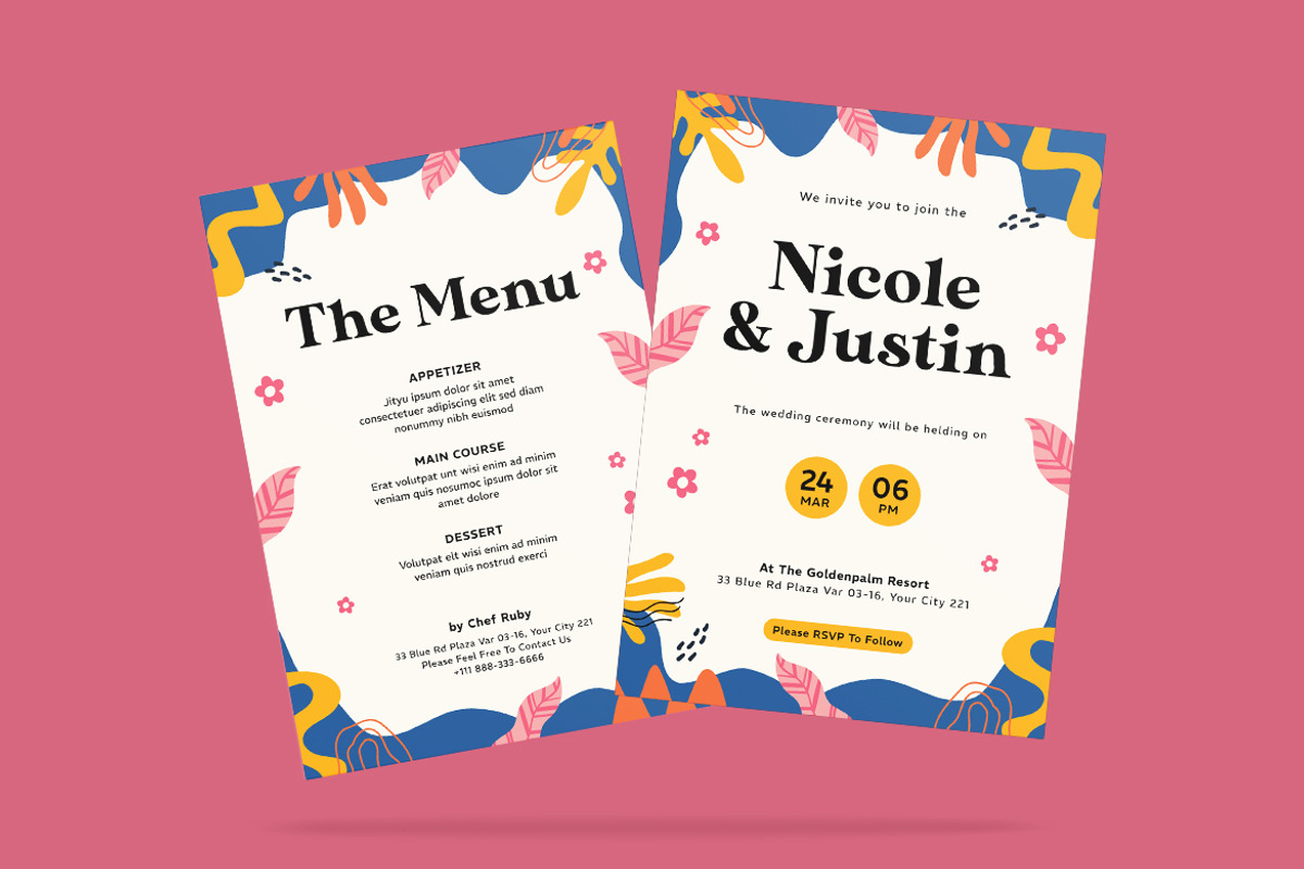 Abstract Wedding Invitation Template, an Invitation Template by iDoodle Studio (Photo 2 of 4)