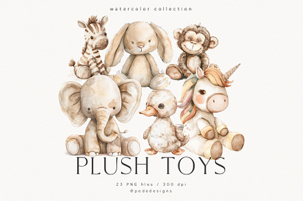Plush Toys, a Decorative Illustration by PeDe Designs