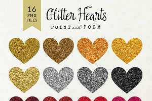 Glitter Heart Clip Arts