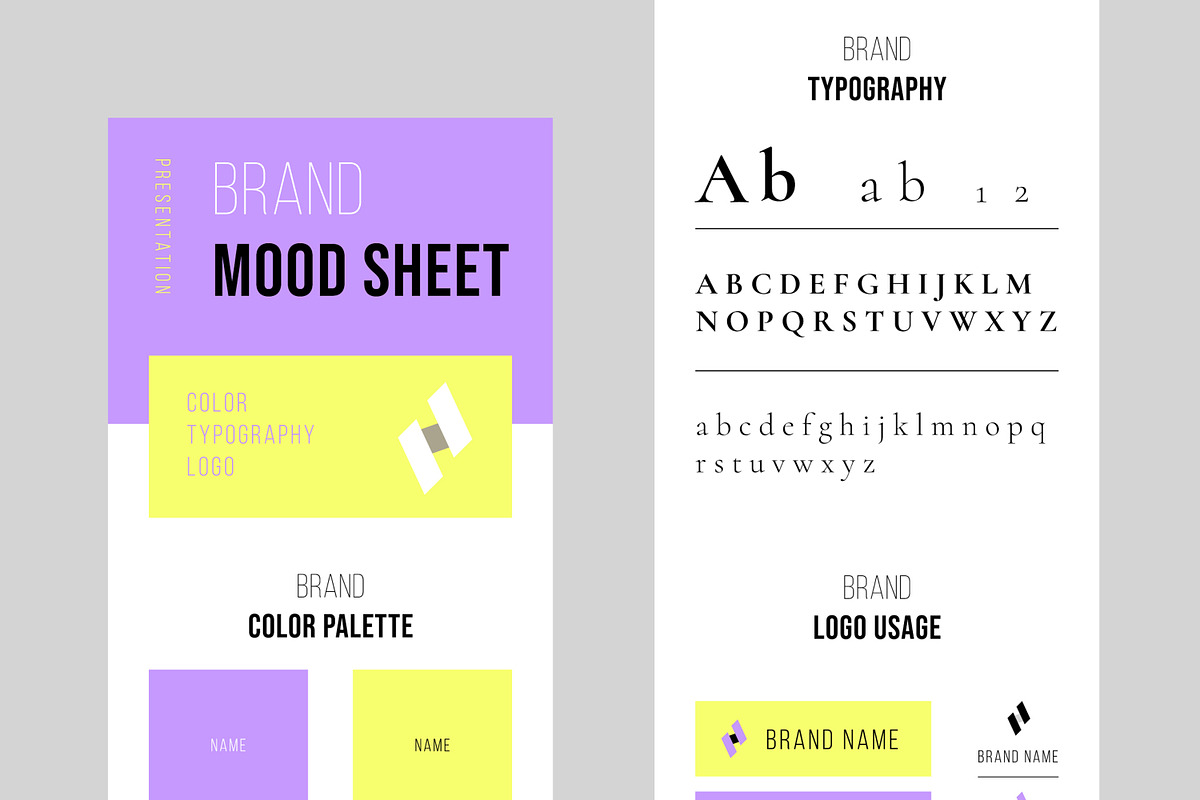 Brand Mood Board Layout, an UI Kit Template by MightyDesign (Photo 3 of 6)