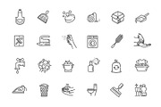 Cleaning service outline icons, an Outline Icon by Tettygreen (Thumbnail 2 of 2)