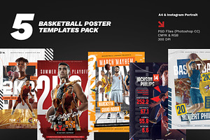 5 Basketball Poster Templates