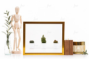 Gold styled frame isolated mockup, a Print Template by JustLikeMyDesktop (Thumbnail 1 of 3)