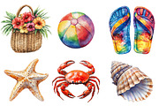 Summer Coastal Clipart, an Illustration by SinaCreation (Thumbnail 3 of 5)