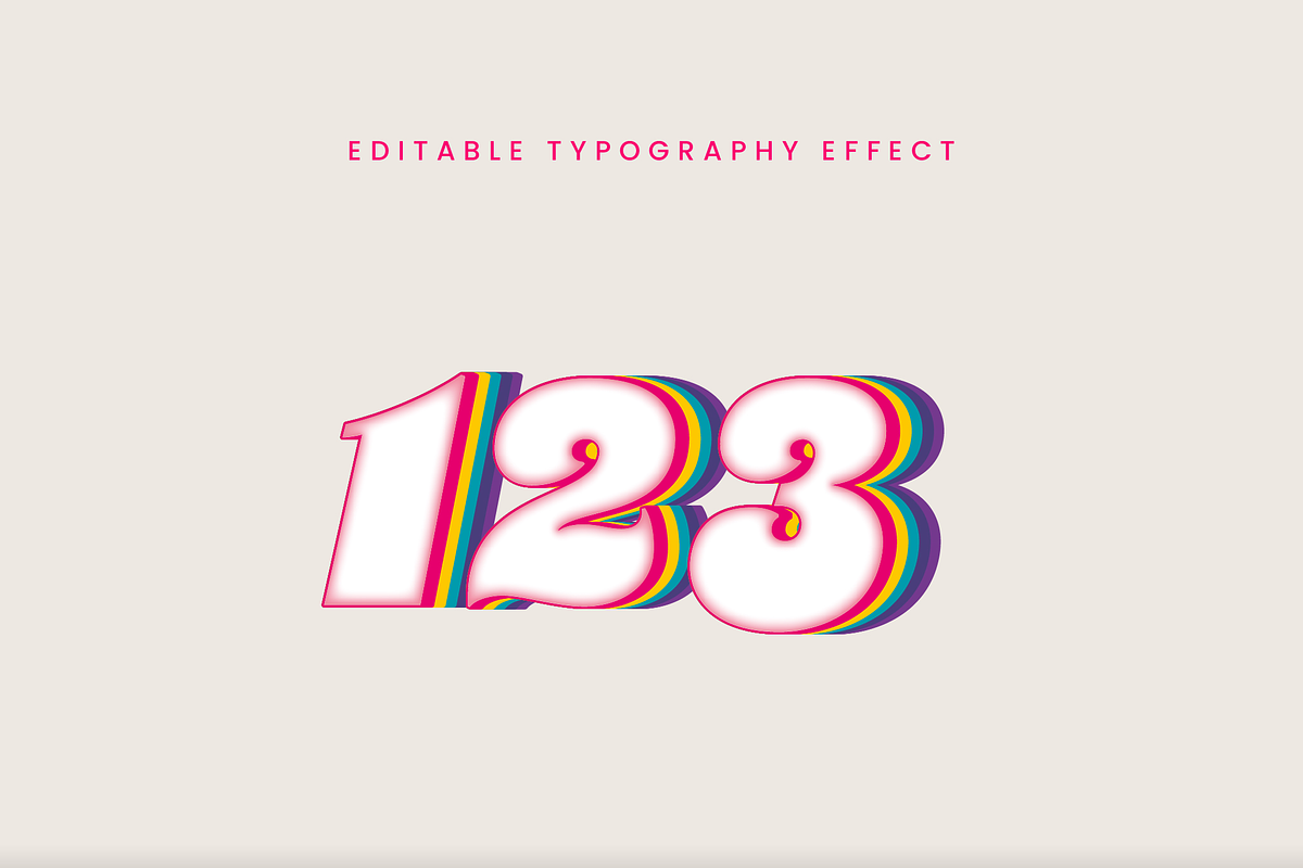 Rainbow Script 3D Text Effect preview 2