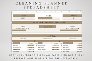 Digital Monthly Cleaning Checklist