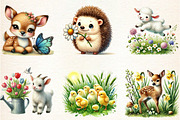 WAtercolor Spring Animals Clipart, a Seasonal Illustration by DreamArtGraphic (Thumbnail 4 of 4)