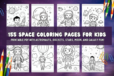 155 Space Coloring Pages for Kids