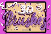 3D BRUSHES PROCREATE SET, a Brush Add-On by AlexandraArt (Thumbnail 1 of 16)