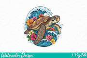 Sea Turtle Png, an Illustration by Watercolor design (Thumbnail 1 of 3)