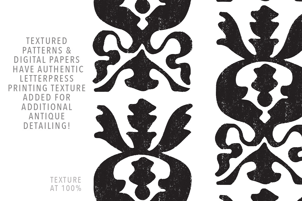 Letterpress Ornament Pattern Set, a Pattern Graphic by Jennadesigns (Photo 5 of 12)