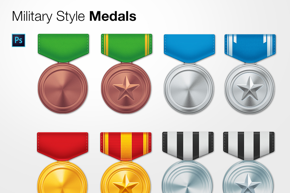 Military Style Medals, an Illustration by Loudoun Design Co.
