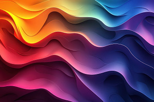 Colorful abstract layered waves in gradient hues of red, orange,, a Food & Drink Photo by José Manuel Gelpi