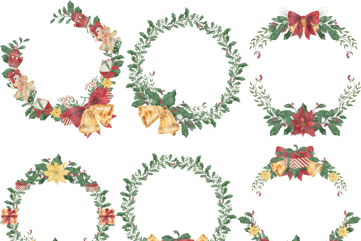 Watercolor Christmas Clipart, a Decorative Illustration by ArtbyHien (Photo 5 of 8)