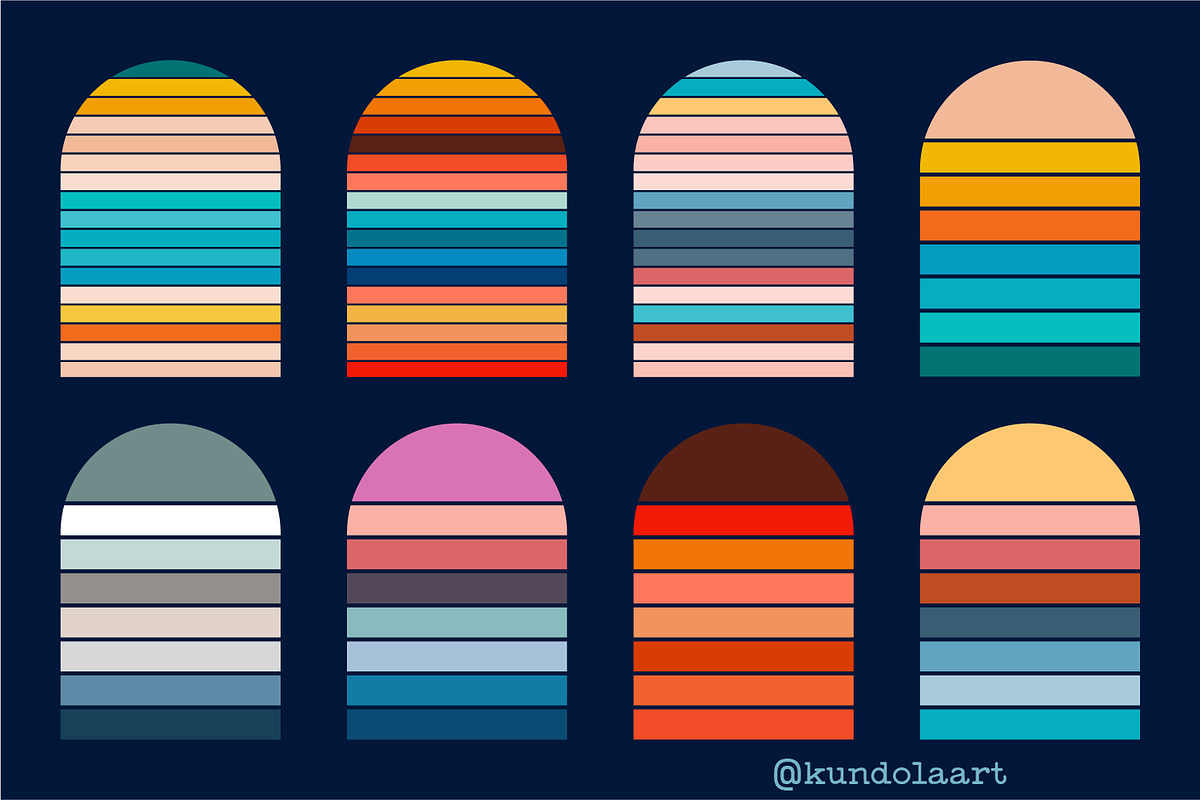 Retro sunset. SVG, PNG, a Shape Add-On by KundolaArt (Photo 8 of 9)