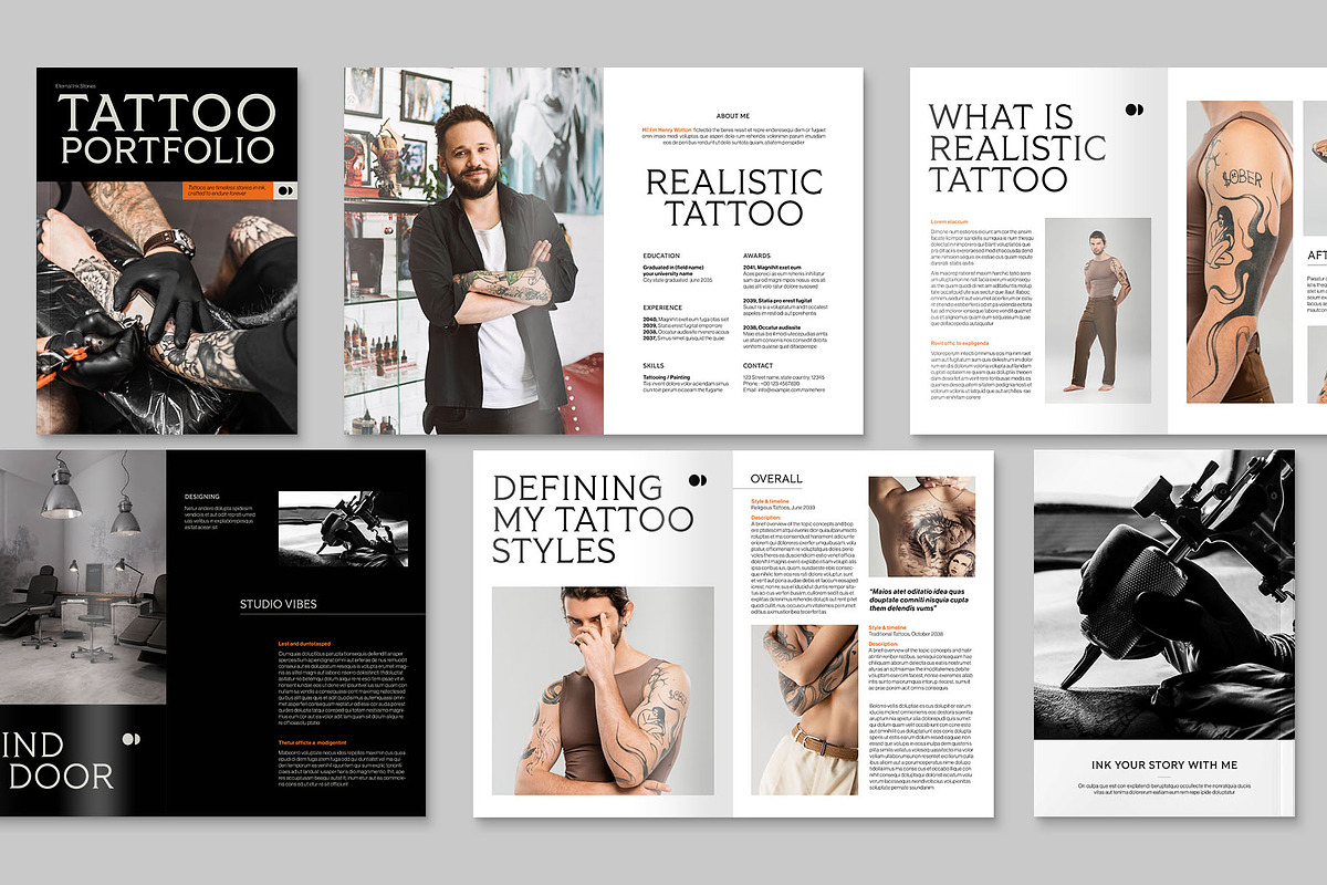 Tattoo Artist Portfolio Template, a Brochure Template by BrandPacks (Photo 2 of 5)