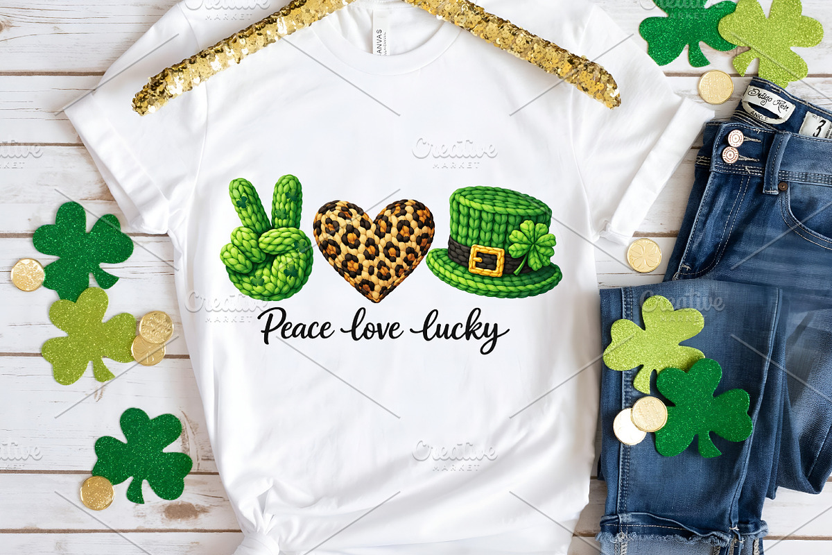 St. Patrick's Day Peace Love Lucky, an Illustration by Canvas Craft (Photo 4 of 4)