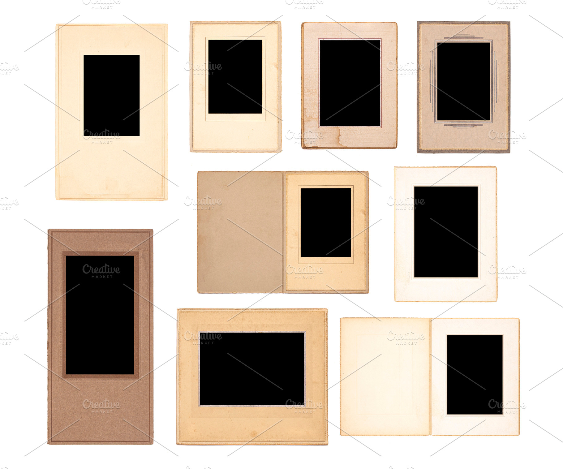 Set of Antique Picture Frames with Place to Add Photos, an Abstract Photo by P Maxwell Photography