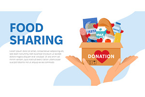 Cartoon human hands holding donation, a Food Illustration by JeanBet