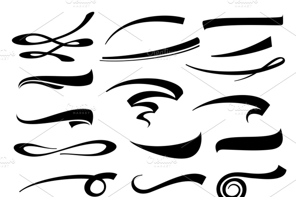 Hand lettering vector underlines set, a Decorative Illustration by ...