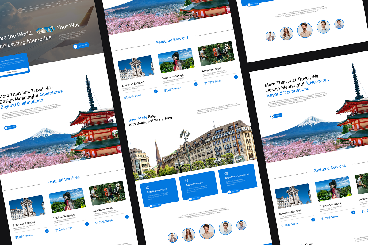 Figma Travel Agency Landing Page, a Landing Page Template by Musara (Photo 2 of 6)