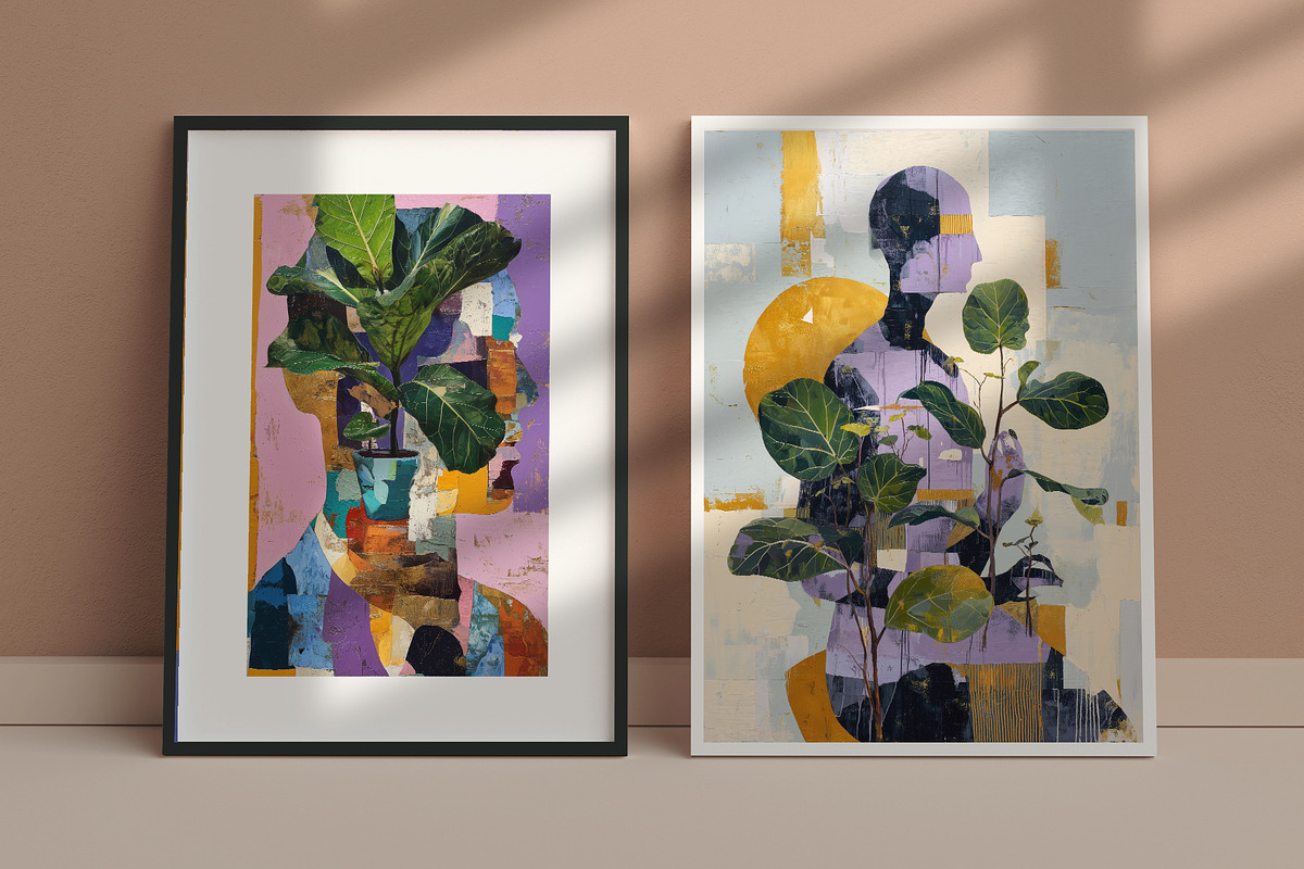Cubist Floral Portrait Illustration, a Decorative Illustration by Housui Patterns (Photo 11 of 17)