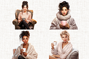 Cozy Time Clipart Set, a Person Illustration by Mash Mash Stickers (Thumbnail 2 of 9)