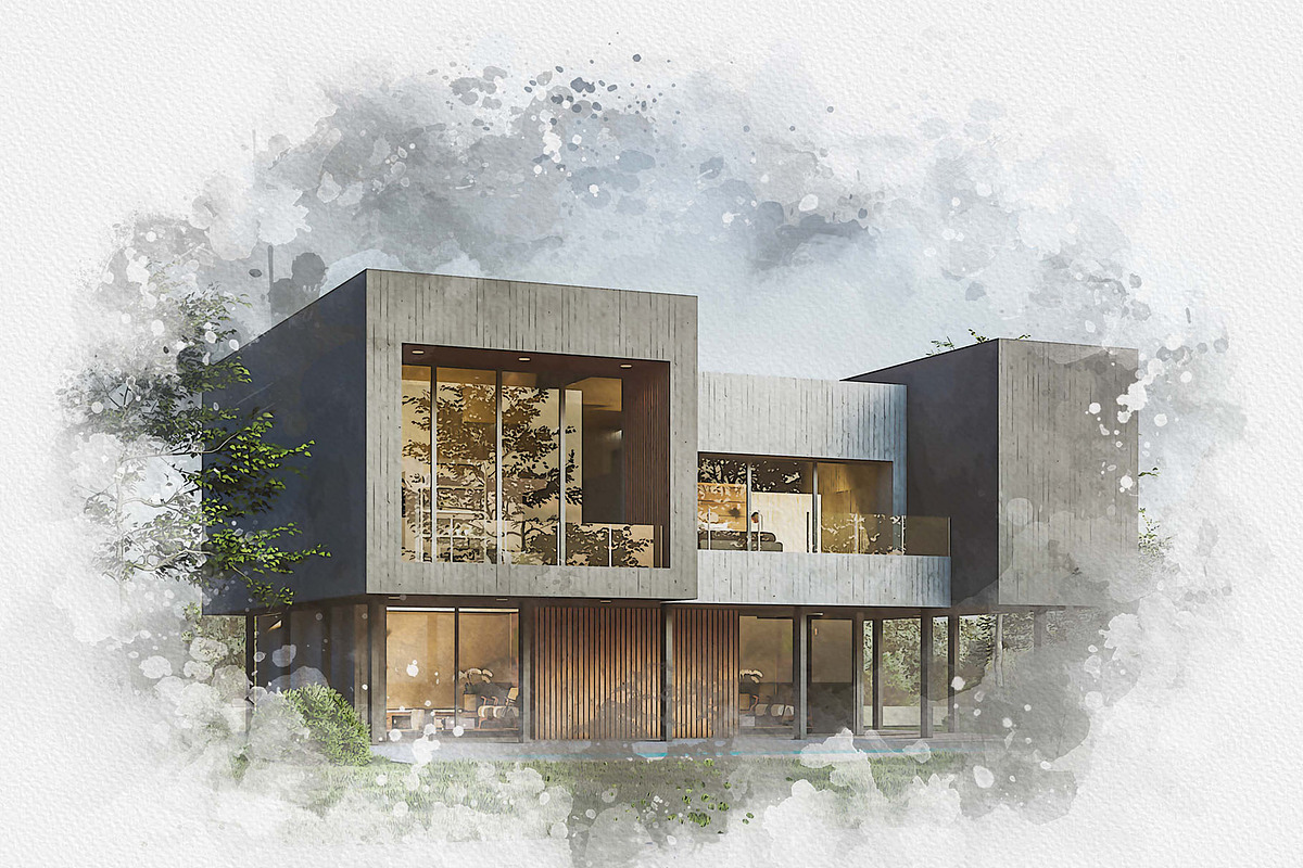 Exterior Watercolor Effect Bundle, an Action Add-On by MRI STUDIO (Photo 8 of 24)