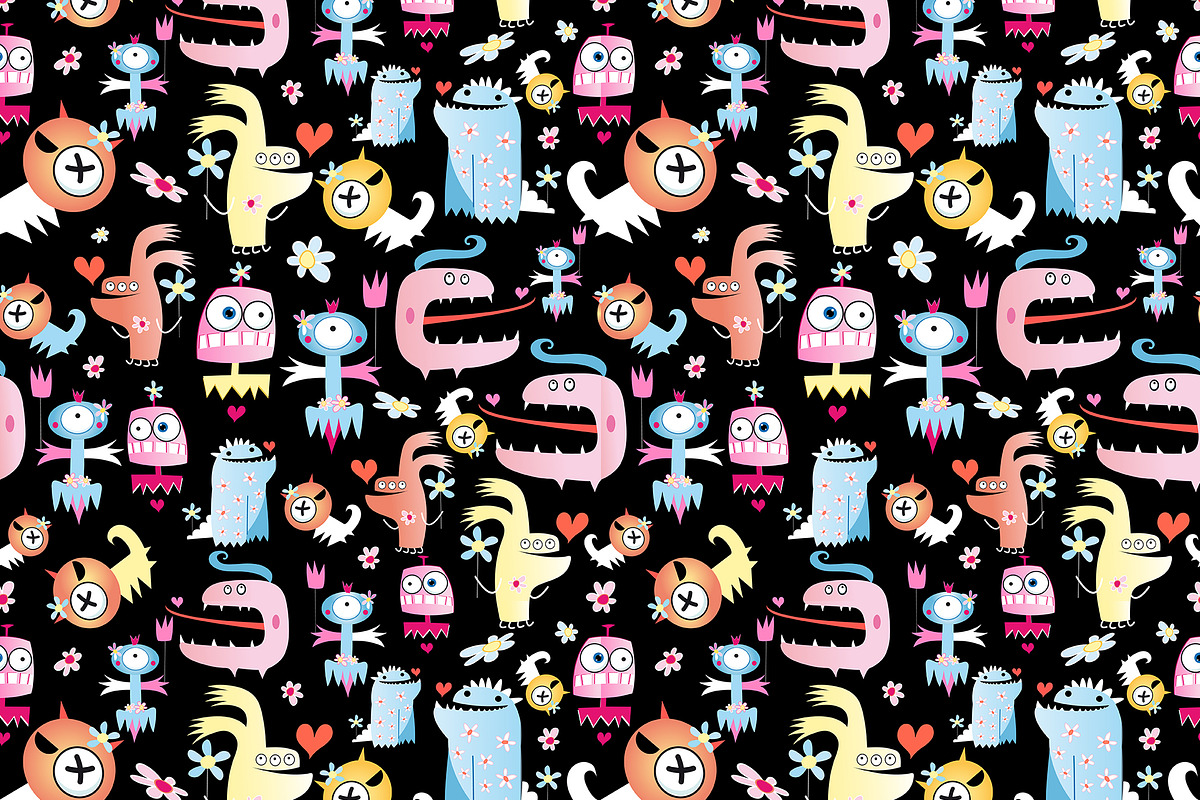 Funny colorful monsters, a Pattern Graphic by Tanor (Photo 10 of 16)