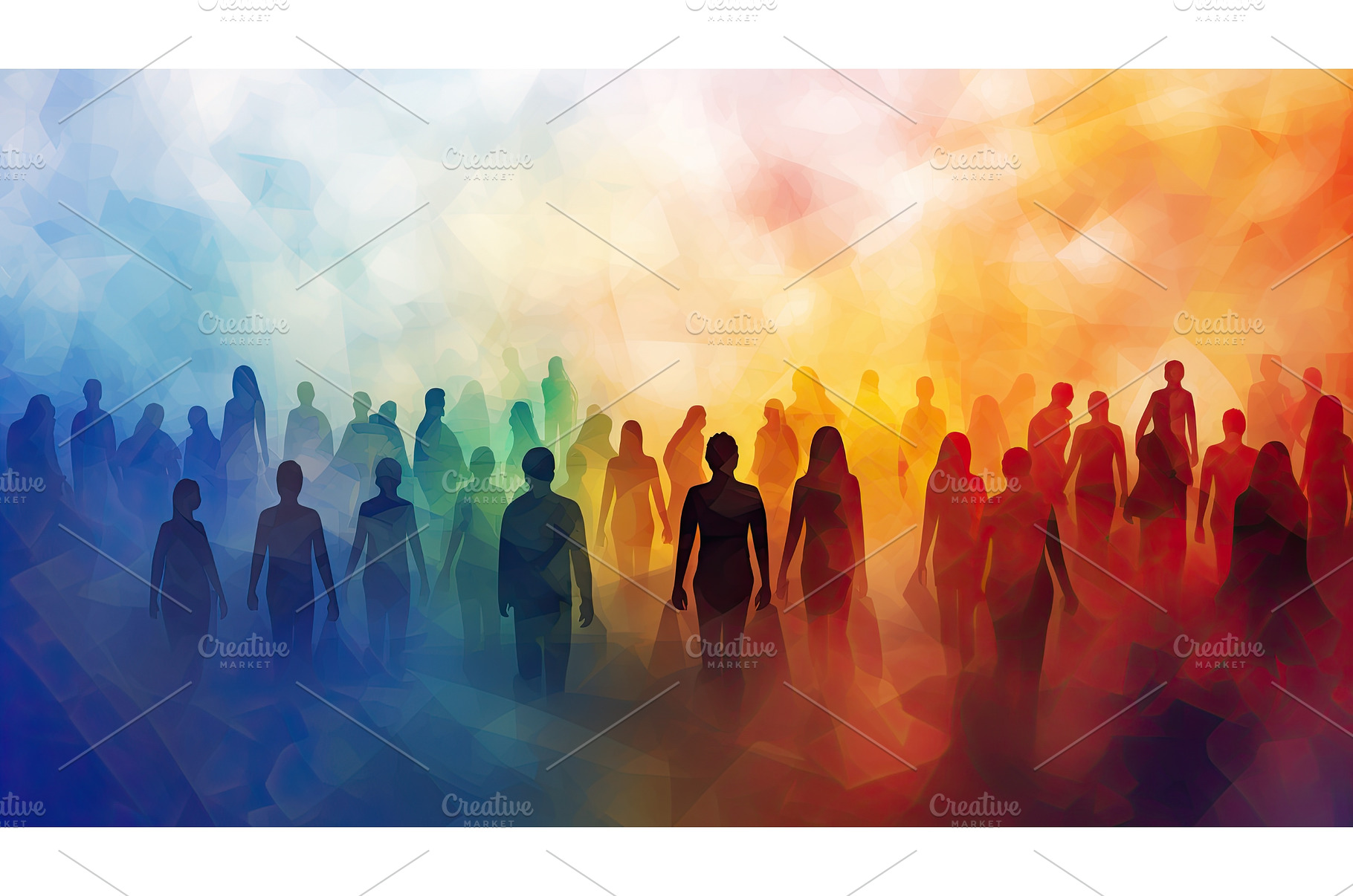 multicolored crowd, an Abstract Photo by Neirfy