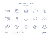 Sea Creatures (vector icons), a Solid Icon by Artzgeo (Thumbnail 1 of 5)