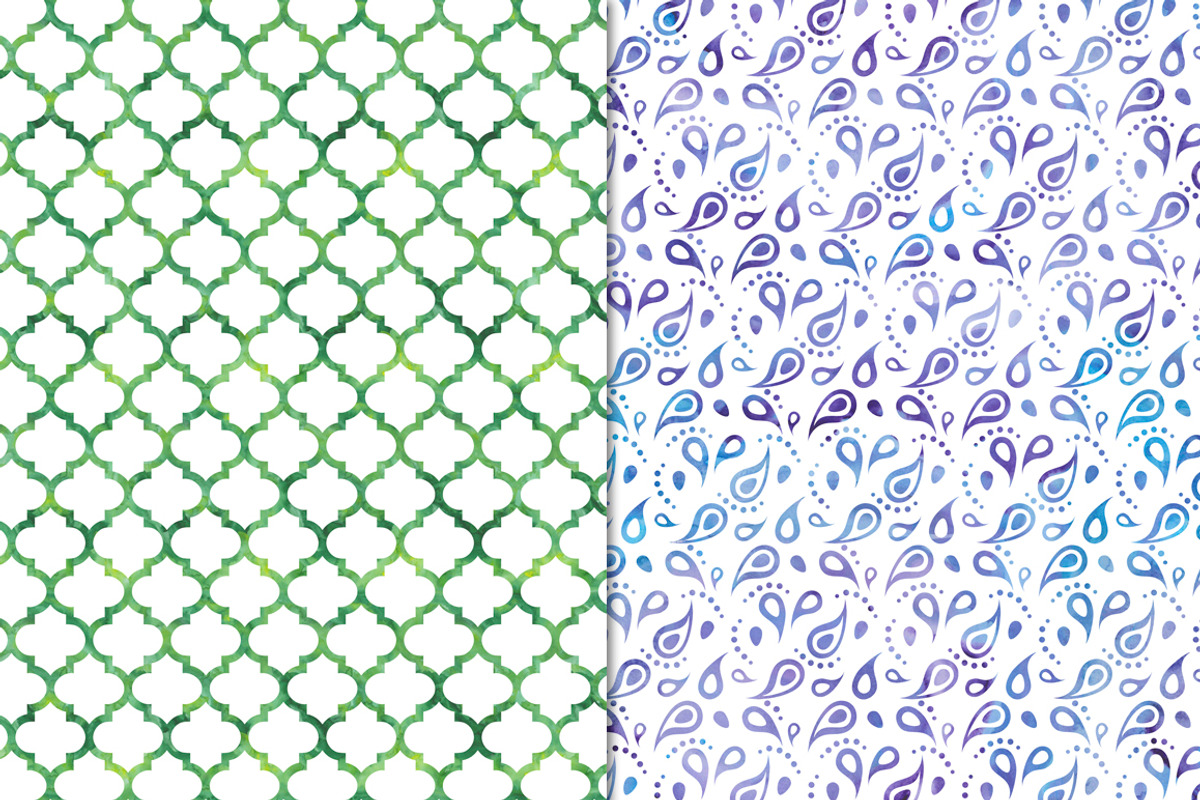 Cool Watercolor Pattern Backgrounds, a Pattern Graphic by Paper Element (Photo 4 of 5)