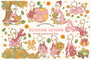 Kawaii Silly Goose Autumn Clipart, an Animal Illustration by Blumensdiary (Thumbnail 1 of 6)