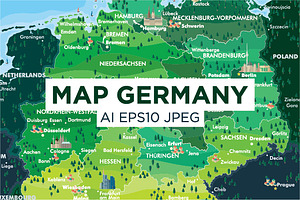 Map Germany, an Education Illustration by MaximGertsen