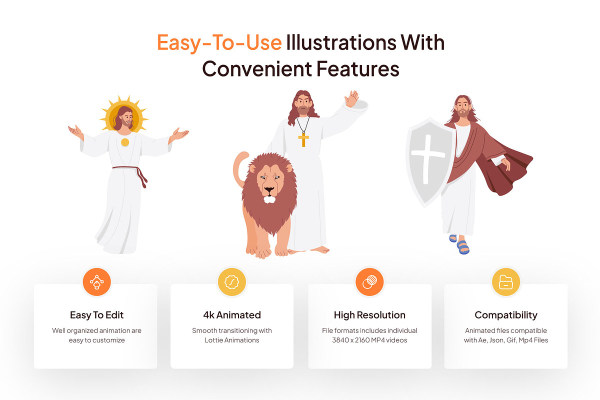 Animated Jesus Illustration Set