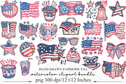Hand Drawn Patriotic USA Clipart PNG, an Illustration by Designking (Thumbnail 1 of 5)