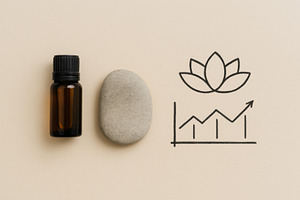 Aromatherapy flatlay with essential, a Photo by Dvoevnore photos