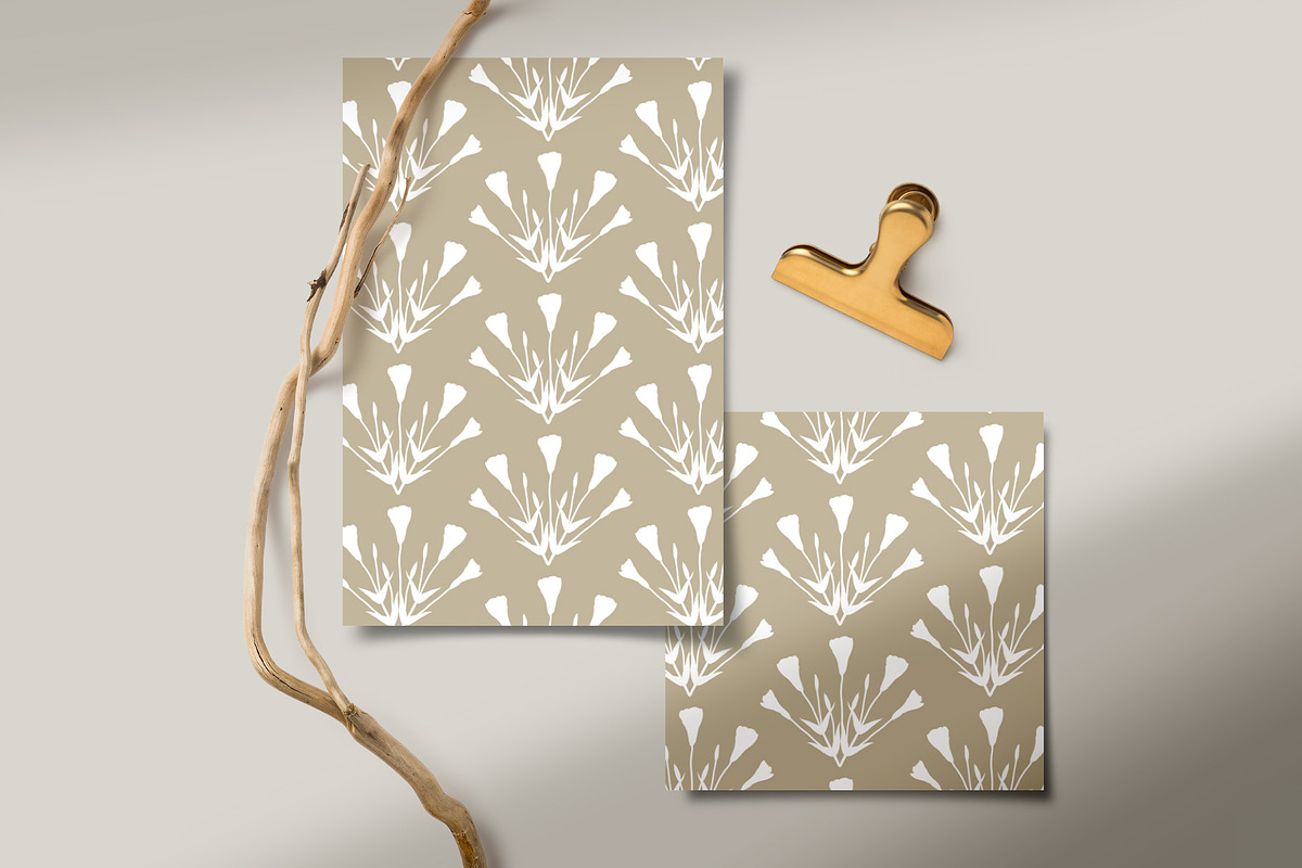 Beige Floral Patterns, a Wallpaper Graphic by Bloomart Studio (Photo 5 of 7)