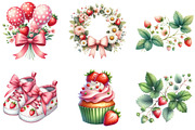 First Birthday Strawberry Watercolor, an Illustration by DreamArtGraphic (Thumbnail 2 of 4)