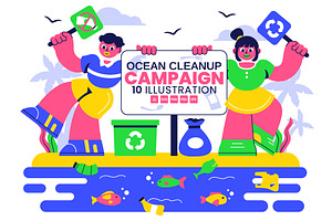 10 Ocean Cleanup Campaign, an Object Illustration by denayunebgt