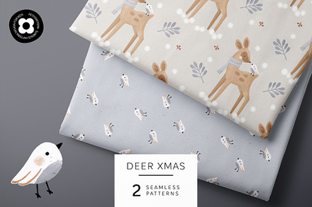 Patterns combo Deer Xmas, a Pattern Graphic by Muriel Petitpattern
