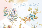Watercolor flowers pink bloom set, a Decorative Illustration by Edith’s World (Thumbnail 10 of 19)