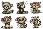 Whimsical Spring Raccoon Clipart, an Illustration by Dream Creation (Thumbnail 6 of 7)