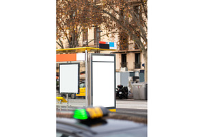 White mock-up outdoor billboards at, a Business Photo by volodymyrshtun13795