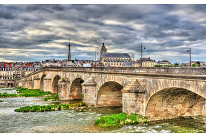 Jacques-Gabriel Bridge over the Loire in Blois, France, an Architecture Photo by Leonid Andronov
