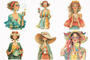Whimsical Summer Girl Clipart, an Illustration by DreamArtGraphic (Thumbnail 3 of 8)
