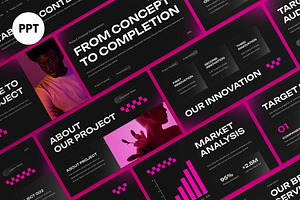 Black Gradient Project Proposal PPT, a Presentation Template by graphicook