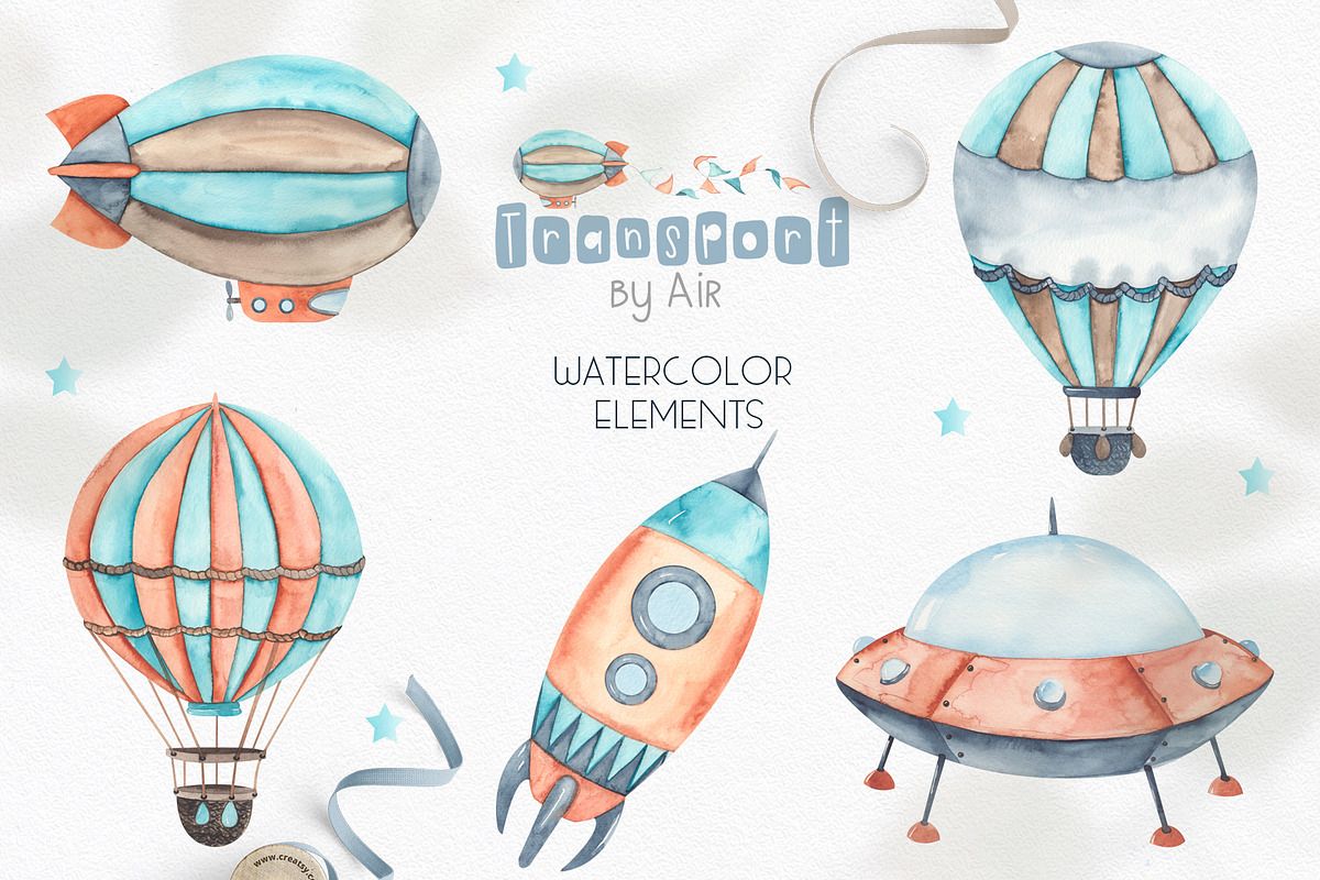 Watercolor Transport by air, an Object Graphic by Ana-Sakuta (Photo 14 of 17)
