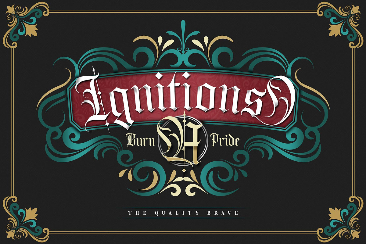 The Quality Brave Typeface, a Blackletter Font by alit design (Photo 11 of 17)