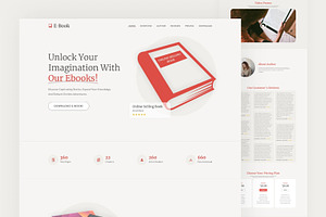 Ebook - HTML CSS Landing Page Ebooks, a Landing Page Template by TemplatesJungle
